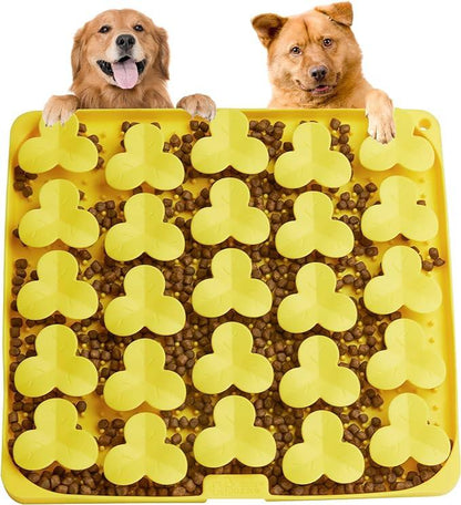 Puzzle Feeder Silicone Lick Mat Snuffle Mat for Dogs, Cats, Slow Feeder with Suction Cups, Dishwasher Safe, Enrichment Feeding Supplies
