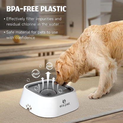 Pet Water Bowl Slow-Sip No Spill No Bloating Slobber Stopper Water Bowl Large Capacity Pet Supplies Messy Drinker Smart
