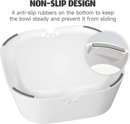 Pet Water Bowl Slow-Sip No Spill No Bloating Slobber Stopper Water Bowl Large Capacity Pet Supplies Messy Drinker Smart