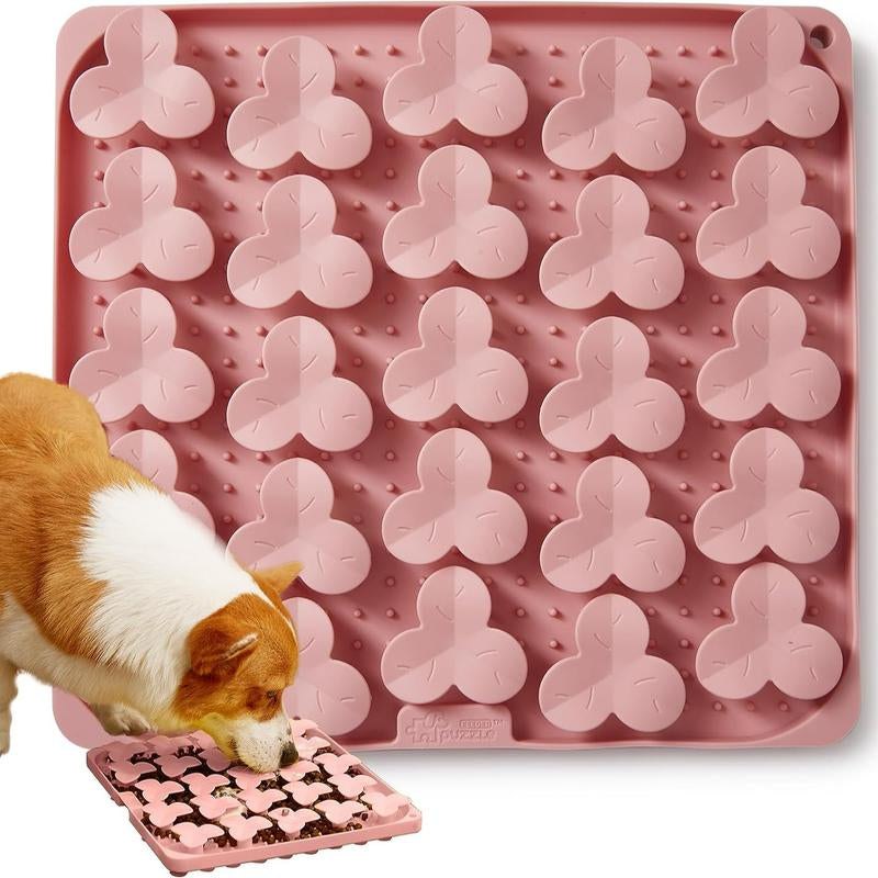 Puzzle Feeder Silicone Lick Mat Snuffle Mat for Dogs, Cats, Slow Feeder with Suction Cups, Dishwasher Safe, Enrichment Feeding Supplies