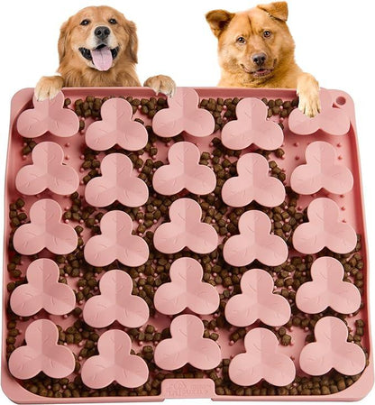 Puzzle Feeder Silicone Lick Mat Snuffle Mat for Dogs, Cats, Slow Feeder with Suction Cups, Dishwasher Safe, Enrichment Feeding Supplies