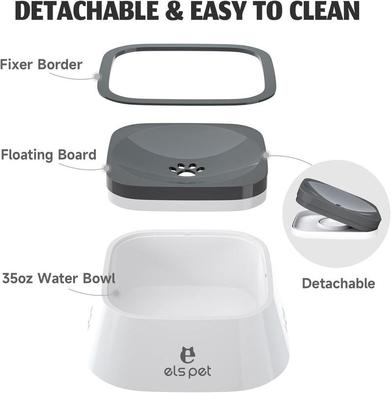 Pet Water Bowl Slow-Sip No Spill No Bloating Slobber Stopper Water Bowl Large Capacity Pet Supplies Messy Drinker Smart